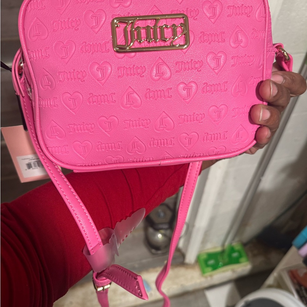 Juicy Couture Hot Pink Embossed Crossbody Bag - Picture 2 of 2